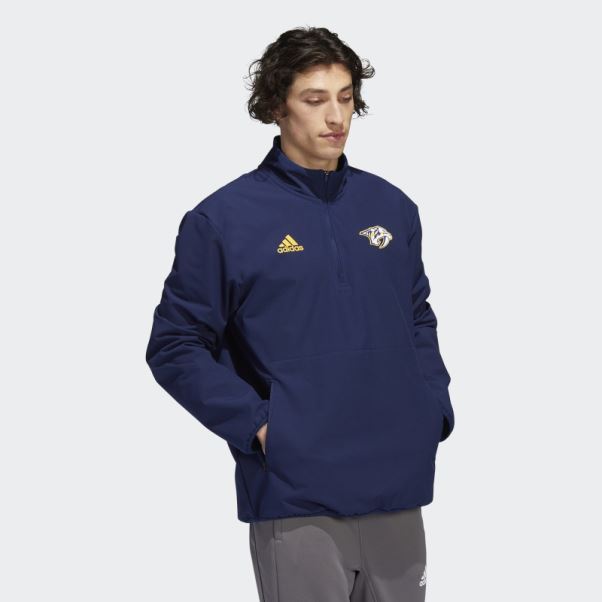 Bleu Marine Adidas Prédateurs 22 Nhl 1/4-zip Veste