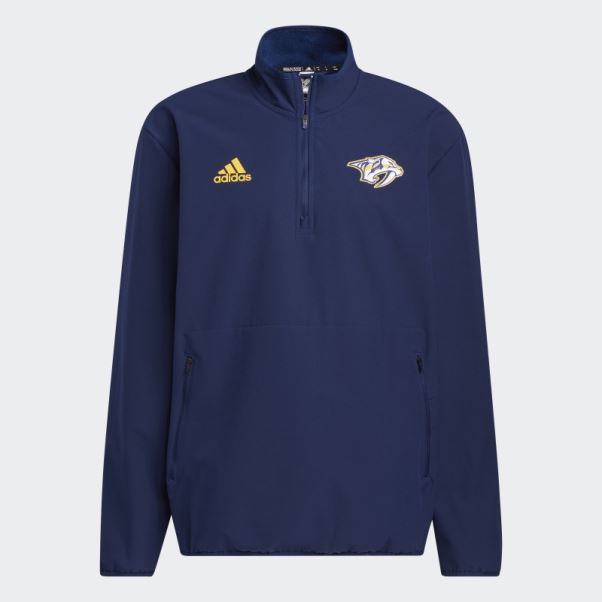 Bleu Marine Adidas Prédateurs 22 Nhl 1/4-zip Veste