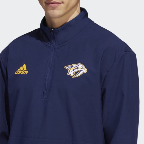 Bleu Marine Adidas Prédateurs 22 Nhl 1/4-zip Veste