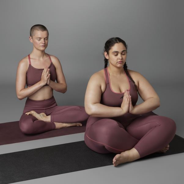 Adidas Authentique Balance Yoga Soutien-gorge à Maintien Moyen (taille Plus) Bordeaux