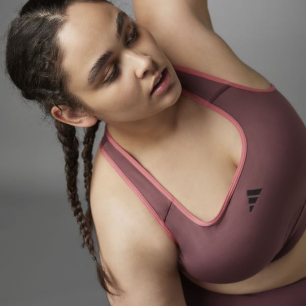 Adidas Authentique Balance Yoga Soutien-gorge à Maintien Moyen (taille Plus) Bordeaux