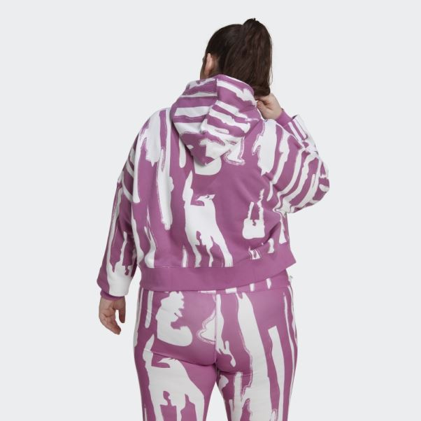 Sweat à Capuche Lilas (grande Taille) Adidas