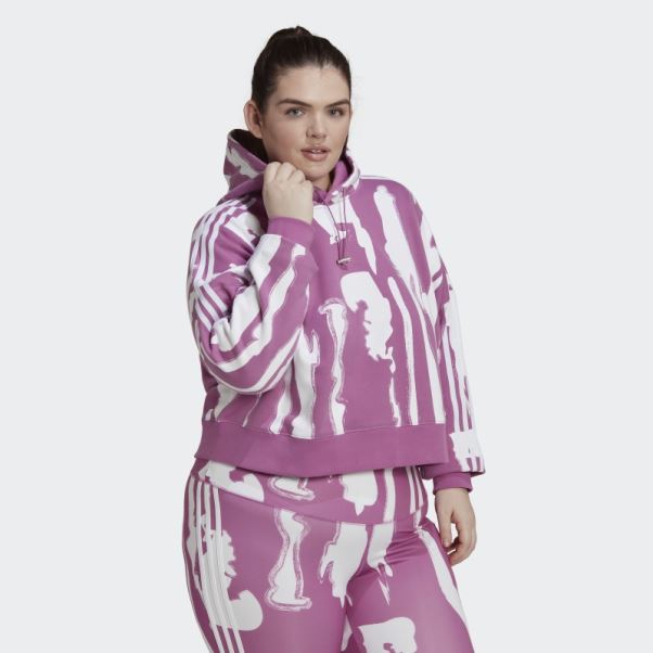 Sweat à Capuche Lilas (grande Taille) Adidas