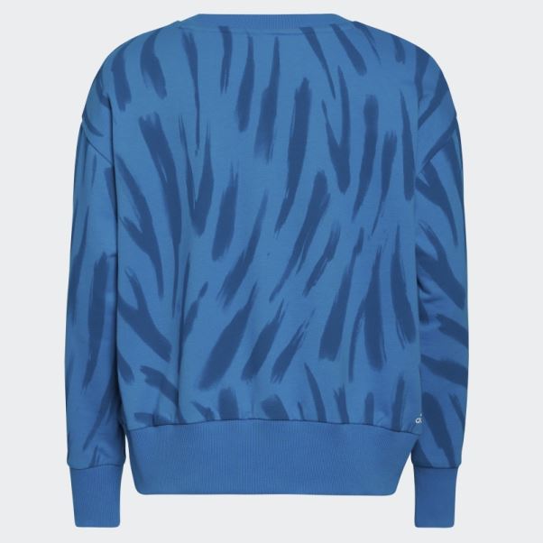 Sweat Ras Du Cou Adidas Logo Rush Bleu