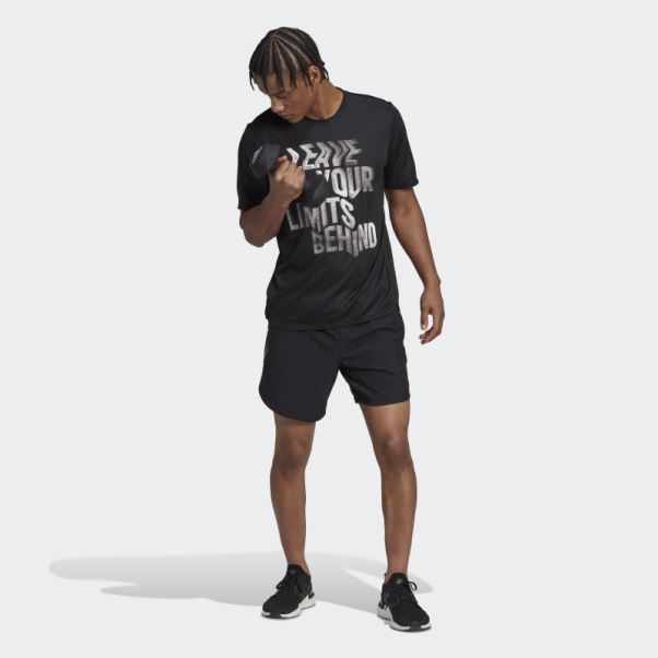 Short D'entraînement Graphique Adidas Conçu Pour Le Mouvement Aeroready Hiit Noir