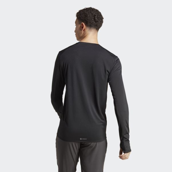 T-shirt De Course à Manches Longues Adidas Fast Noir