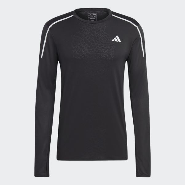 T-shirt De Course à Manches Longues Adidas Fast Noir