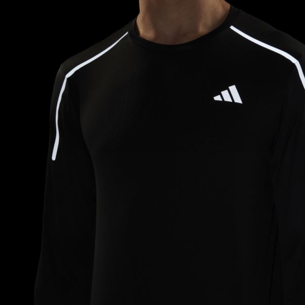T-shirt De Course à Manches Longues Adidas Fast Noir