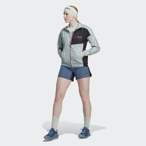 Coupe-vent Imprimé Adidas Terrex Trail Running Vert