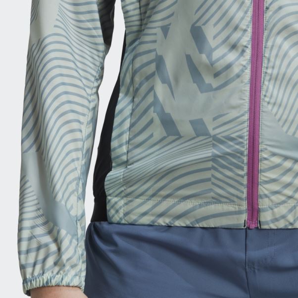 Coupe-vent Imprimé Adidas Terrex Trail Running Vert
