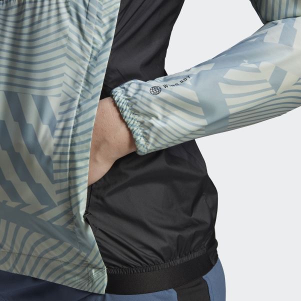 Coupe-vent Imprimé Adidas Terrex Trail Running Vert