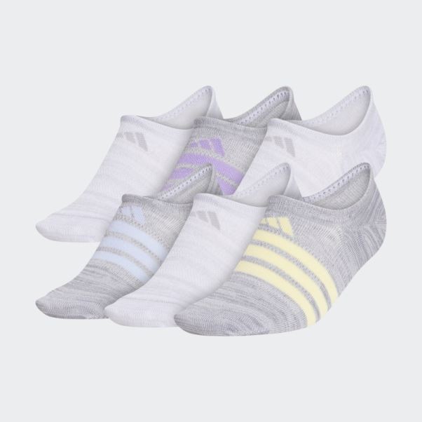 Superlite Super-no-show Chaussettes 6 Paires Adidas Gris Clair