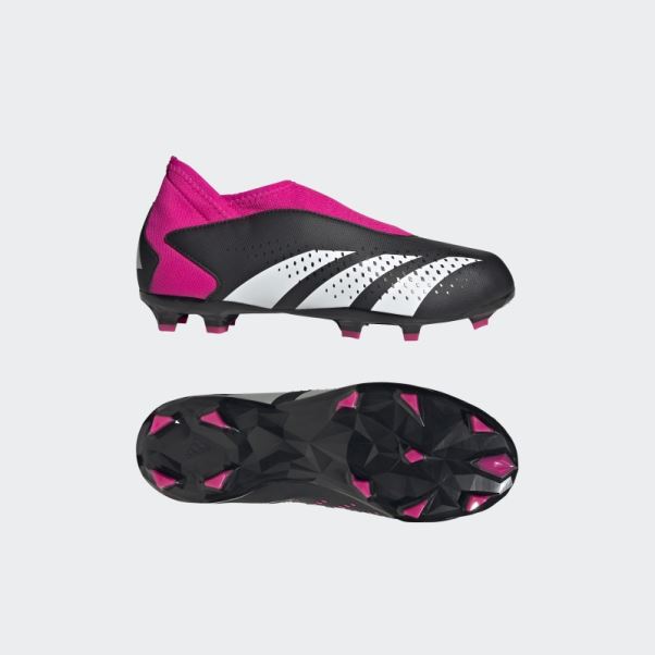 Predator Precision.3 Bottes De Sol Ferme Sans Lacets Adidas Noir