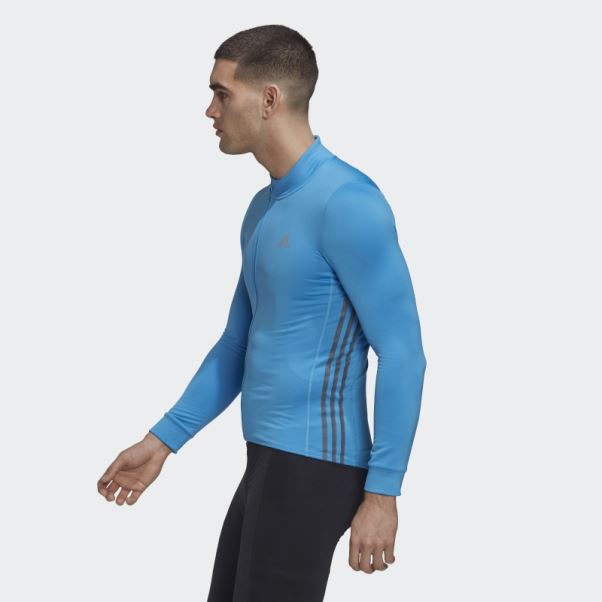 Le Maillot Cycliste Manches Longues Cold.rdy Adidas Bleu