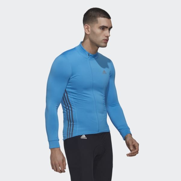 Le Maillot Cycliste Manches Longues Cold.rdy Adidas Bleu