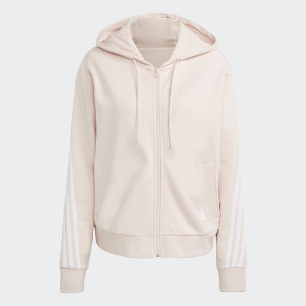 Adidas Future Icons Sweat à Capuche Zippé à 3 Bandes Quartz