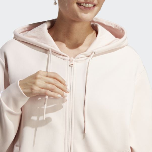 Adidas Future Icons Sweat à Capuche Zippé à 3 Bandes Quartz