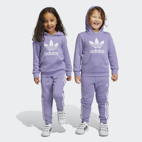 Adidas Lilas Adicolor Sweat à Capuche Ensemble