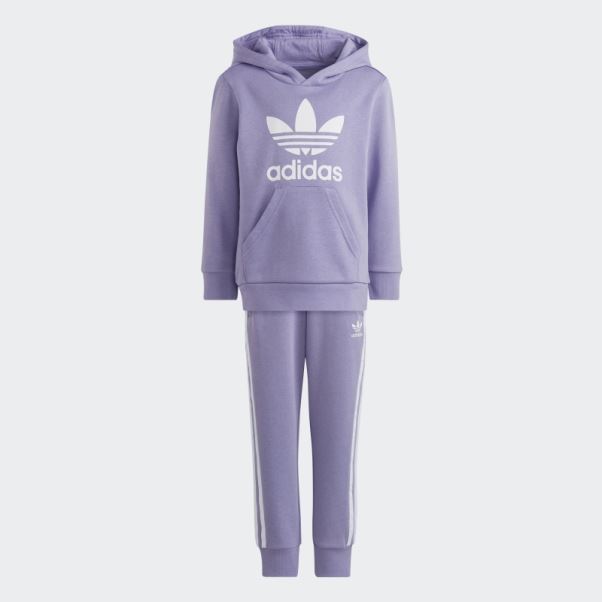 Adidas Lilas Adicolor Sweat à Capuche Ensemble