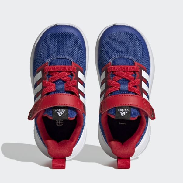 Bleu Royal Adidas X Marvel Fortarun 2.0 Spider-man Cloudfoam Elastic Lace Top Strap Shoes Hot