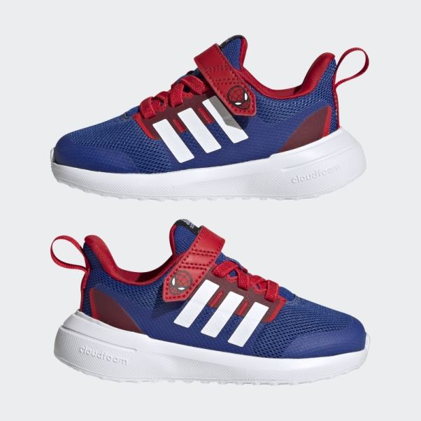 Bleu Royal Adidas X Marvel Fortarun 2.0 Spider-man Cloudfoam Elastic Lace Top Strap Shoes Hot