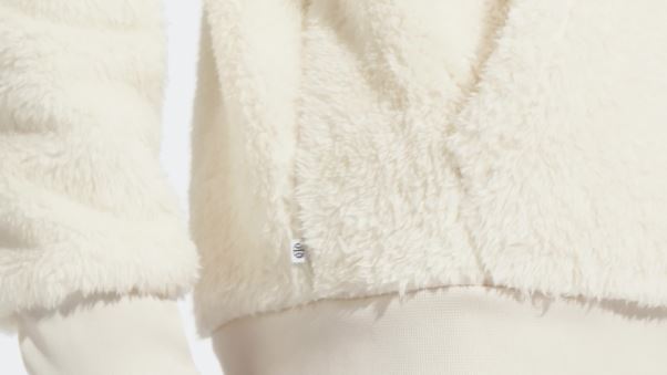 Sweat à Capuche Essentials+ Fluffy Fleece Blanc Adidas