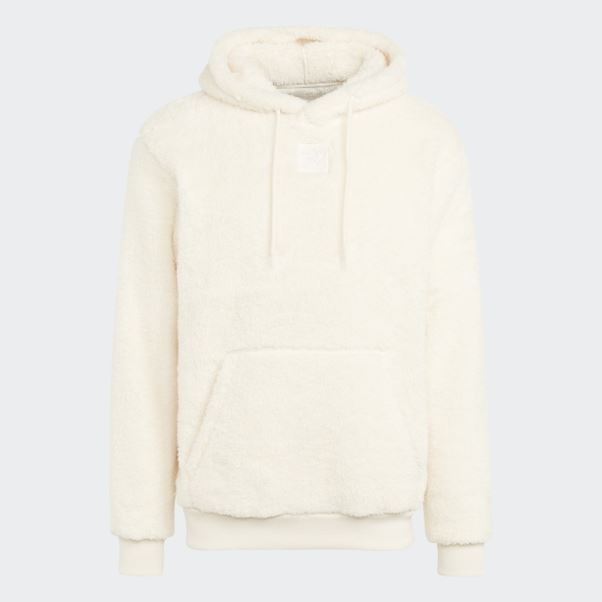 Sweat à Capuche Essentials+ Fluffy Fleece Blanc Adidas