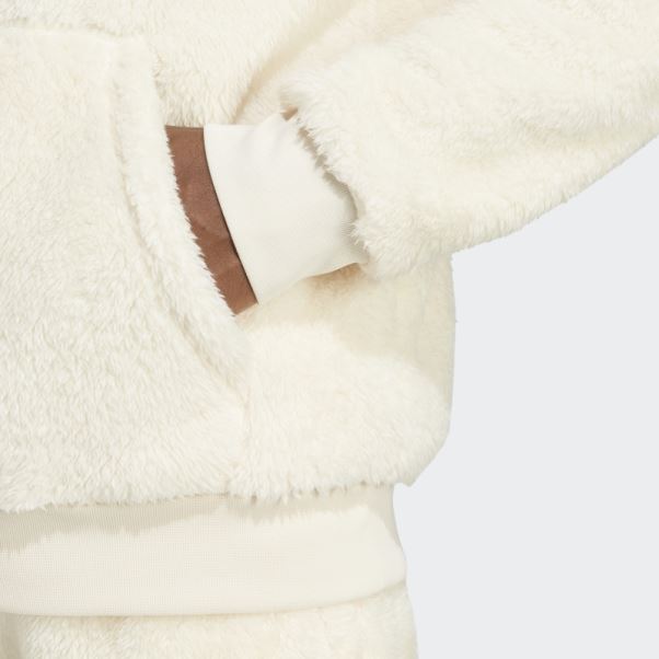 Sweat à Capuche Essentials+ Fluffy Fleece Blanc Adidas