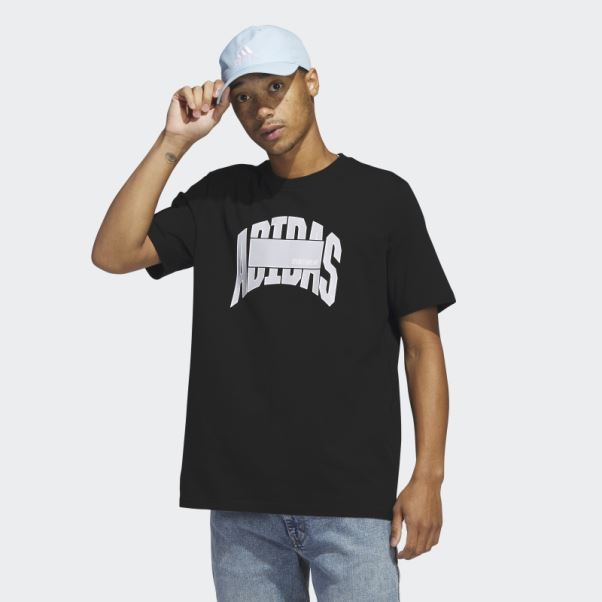 T-shirt Graphique Adidas Sportswear Block Noir Chaud