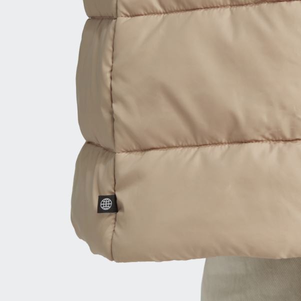 Adidas Veste Longue Slim à Capuche Premium Beige