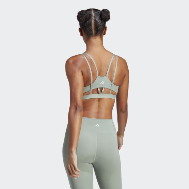 Soutien-gorge à Maintien Léger Silver Green Yoga Studio Luxe Adidas