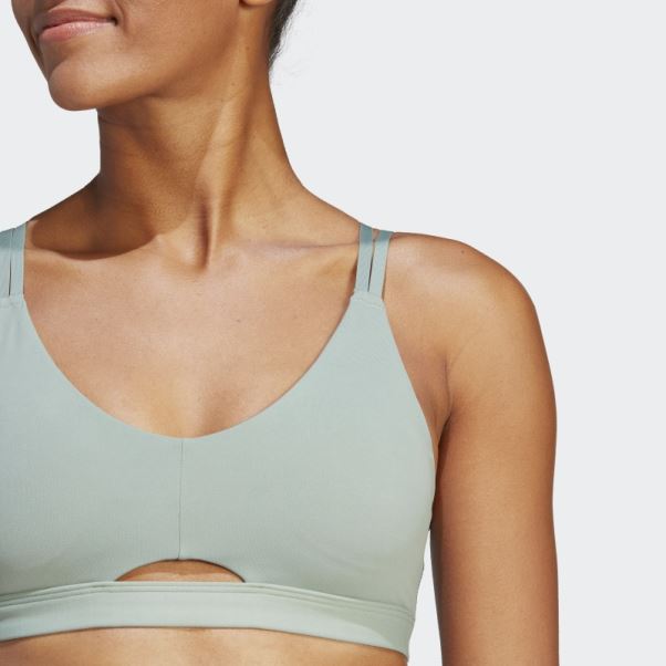 Soutien-gorge à Maintien Léger Silver Green Yoga Studio Luxe Adidas