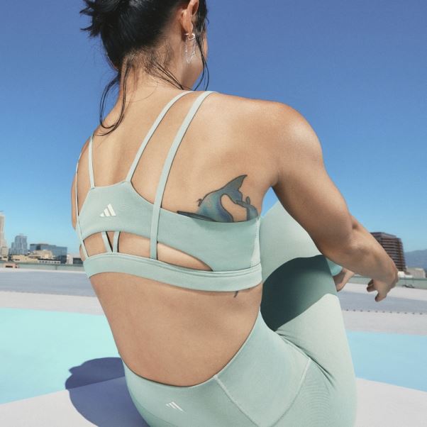 Soutien-gorge à Maintien Léger Silver Green Yoga Studio Luxe Adidas