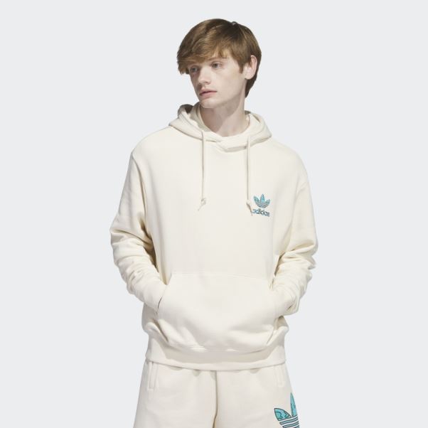 Adidas Sweat à Capuche Empilé Trèfle Terre Non Teint