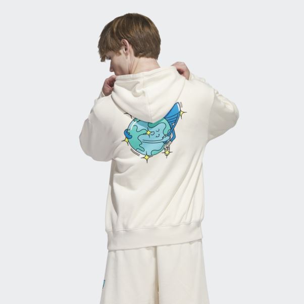 Adidas Sweat à Capuche Empilé Trèfle Terre Non Teint