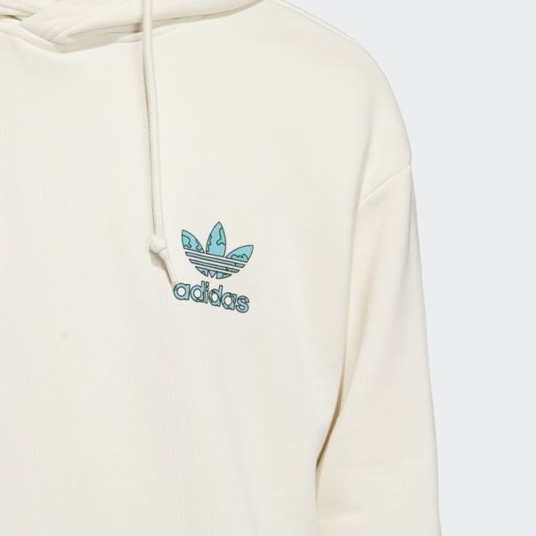 Adidas Sweat à Capuche Empilé Trèfle Terre Non Teint