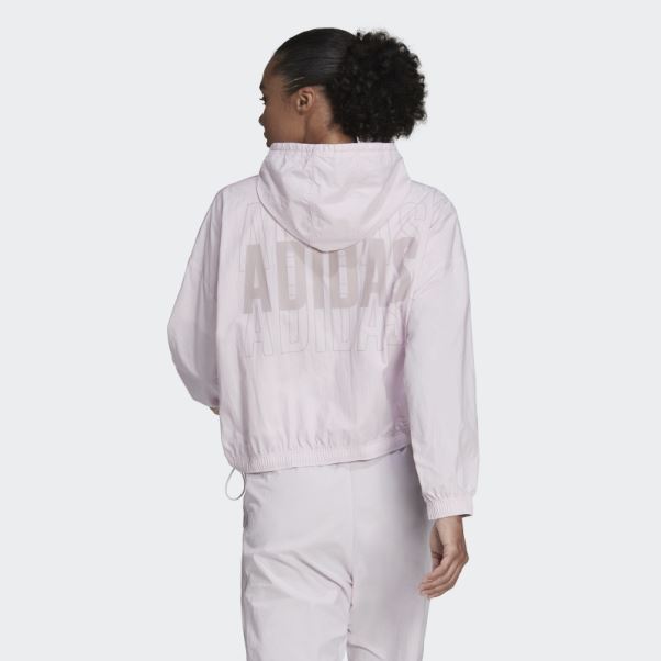 Coupe-vent Ample Adidas Essentials Rose à Logo Répété