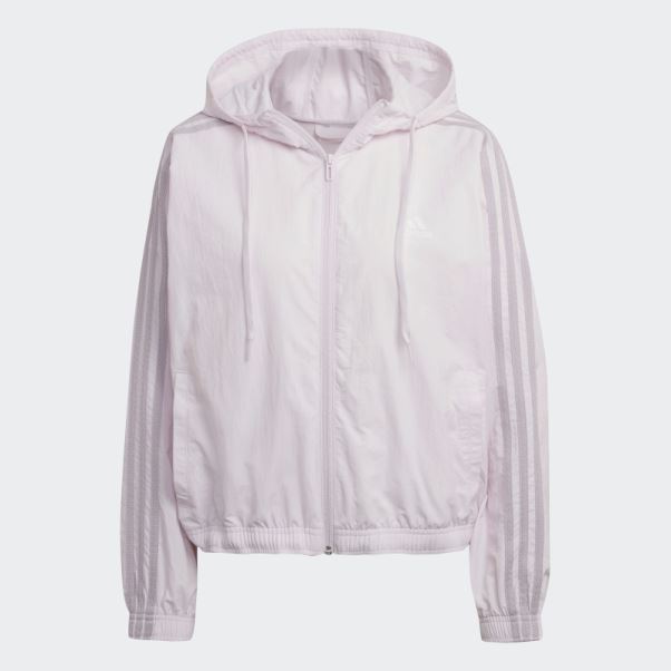 Coupe-vent Ample Adidas Essentials Rose à Logo Répété