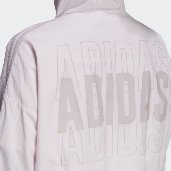 Coupe-vent Ample Adidas Essentials Rose à Logo Répété