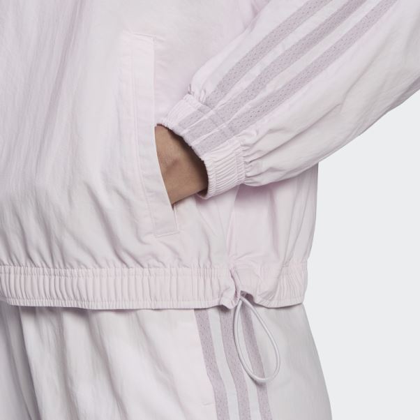 Coupe-vent Ample Adidas Essentials Rose à Logo Répété