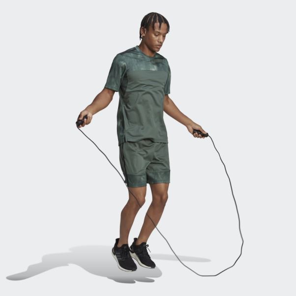 Short D'entraînement à Imprimé Craie Aeroready Oxyde Vert Adidas