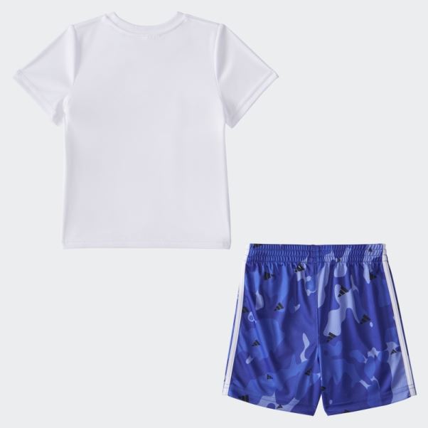 Adidas Ibpoly Tee Camo Aop Short Blanc