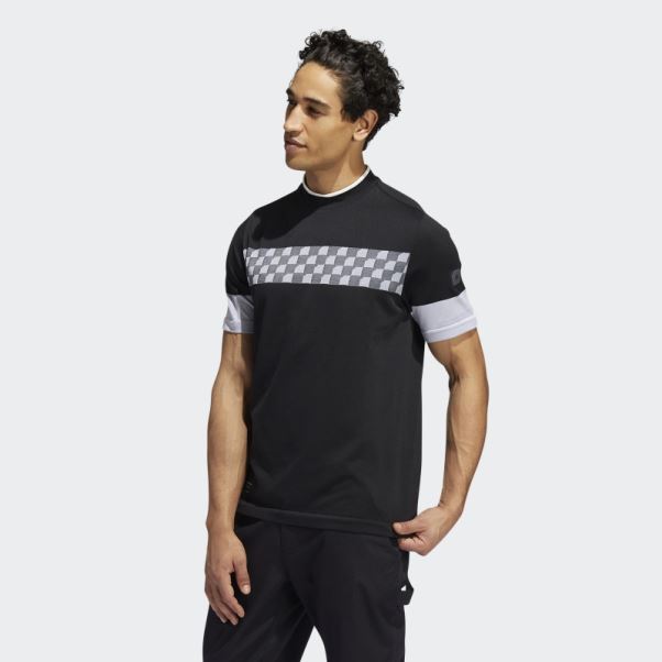 Adidas Polo à Carreaux Adicross Noir