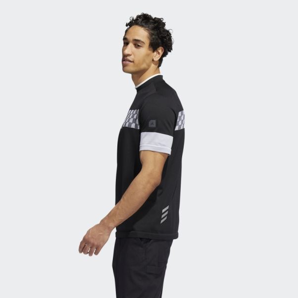 Adidas Polo à Carreaux Adicross Noir