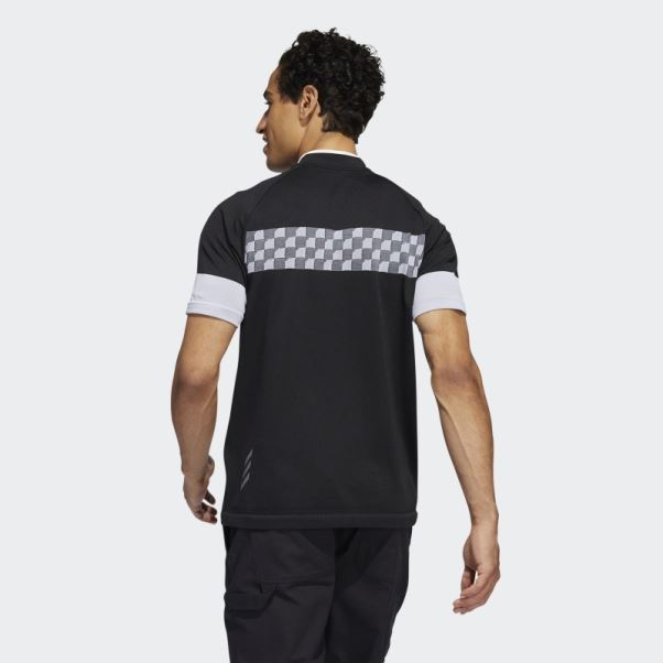 Adidas Polo à Carreaux Adicross Noir