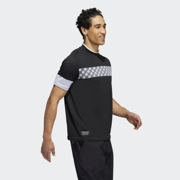 Adidas Polo à Carreaux Adicross Noir