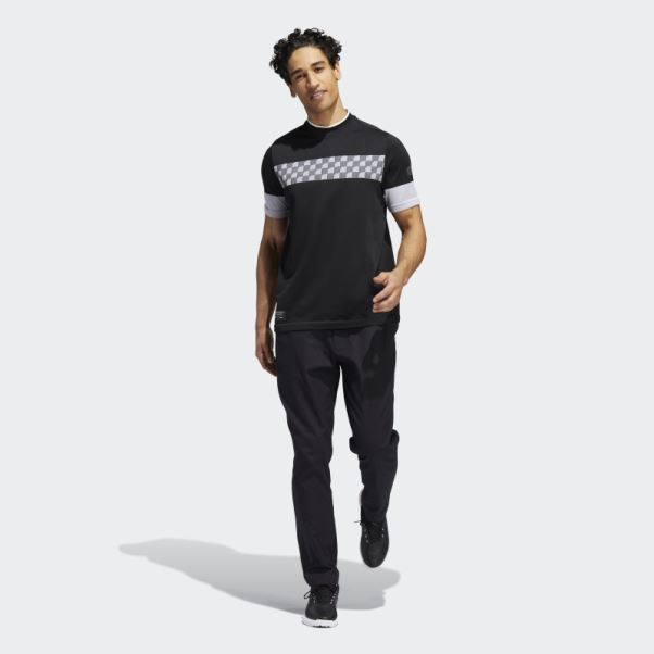 Adidas Polo à Carreaux Adicross Noir