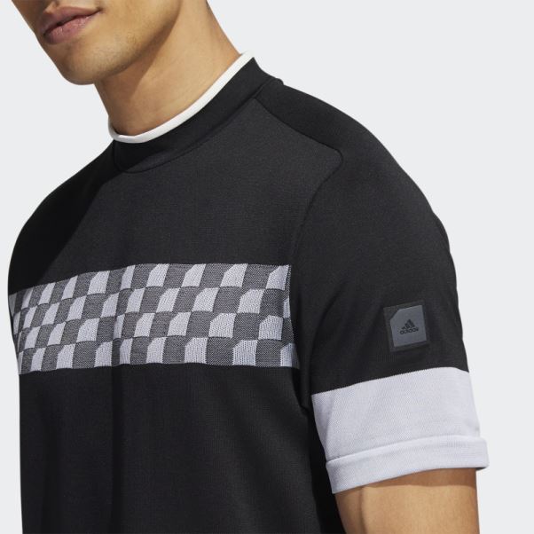 Adidas Polo à Carreaux Adicross Noir