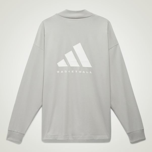 T-shirt à Manches Longues Adidas Basketball Gris Métallisé