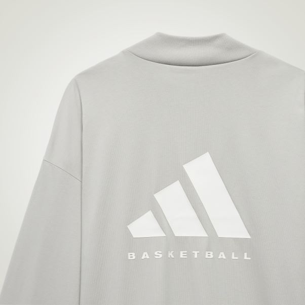 Adidas Basketball Haut à Manches Longues Métal Gris Chaud